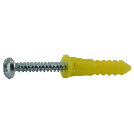 Midwest Fastener #4, #6, and #8 Pan Head Ribbed Plastic Anchors with Screws 100PK 50812